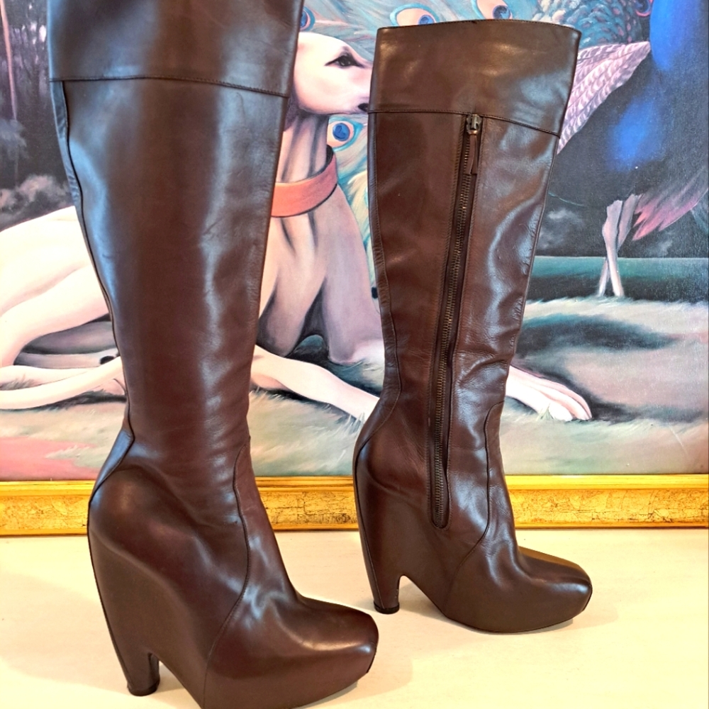 Balenciaga Knee High Wedge Boots